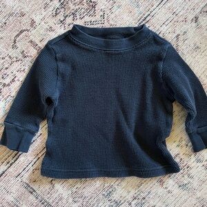 Crazy 8 Blue Long Sleeve Tee Waffle